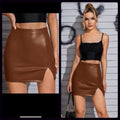 Brown Leather Skirt