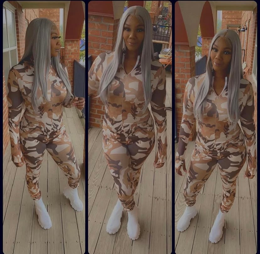 Camo One-Piece Jumpsuit/Bodysuit