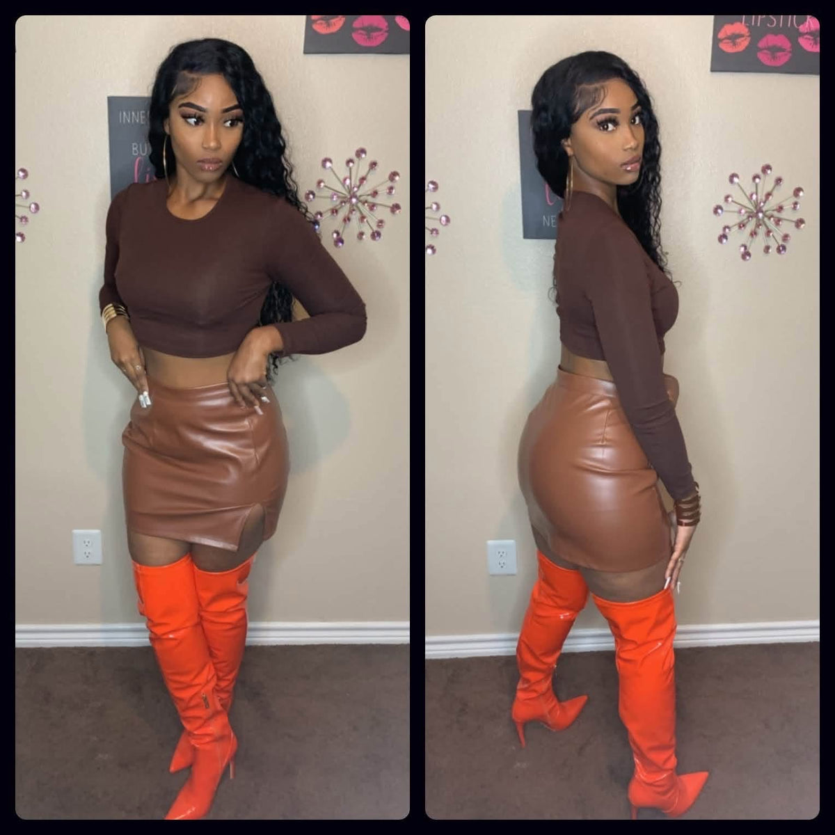 Solid Brown Crop Top